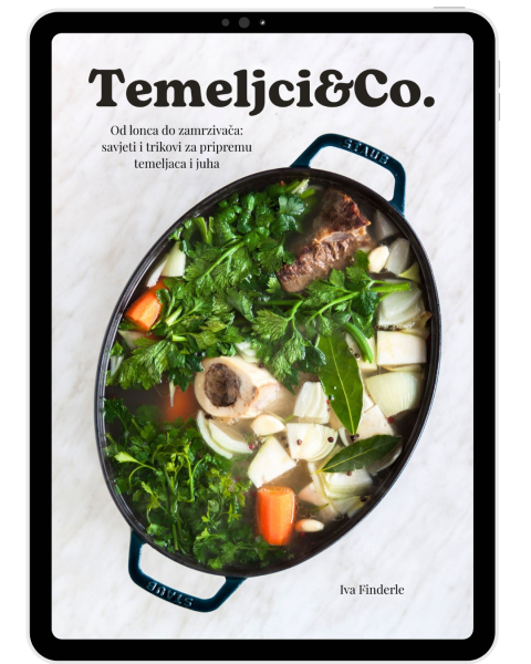 Naslovna strana digitalne knjižice "Temeljci&Co." na tabletu